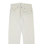 DIESEL Mens Cotton Blend White Regular Straight Trousers W34 L33 Casual Button