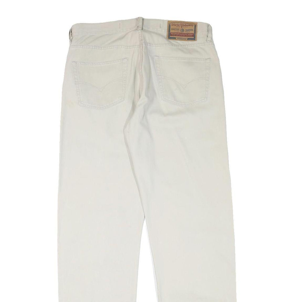 DIESEL Mens Cotton Blend White Regular Straight Trousers W34 L33 Casual Button