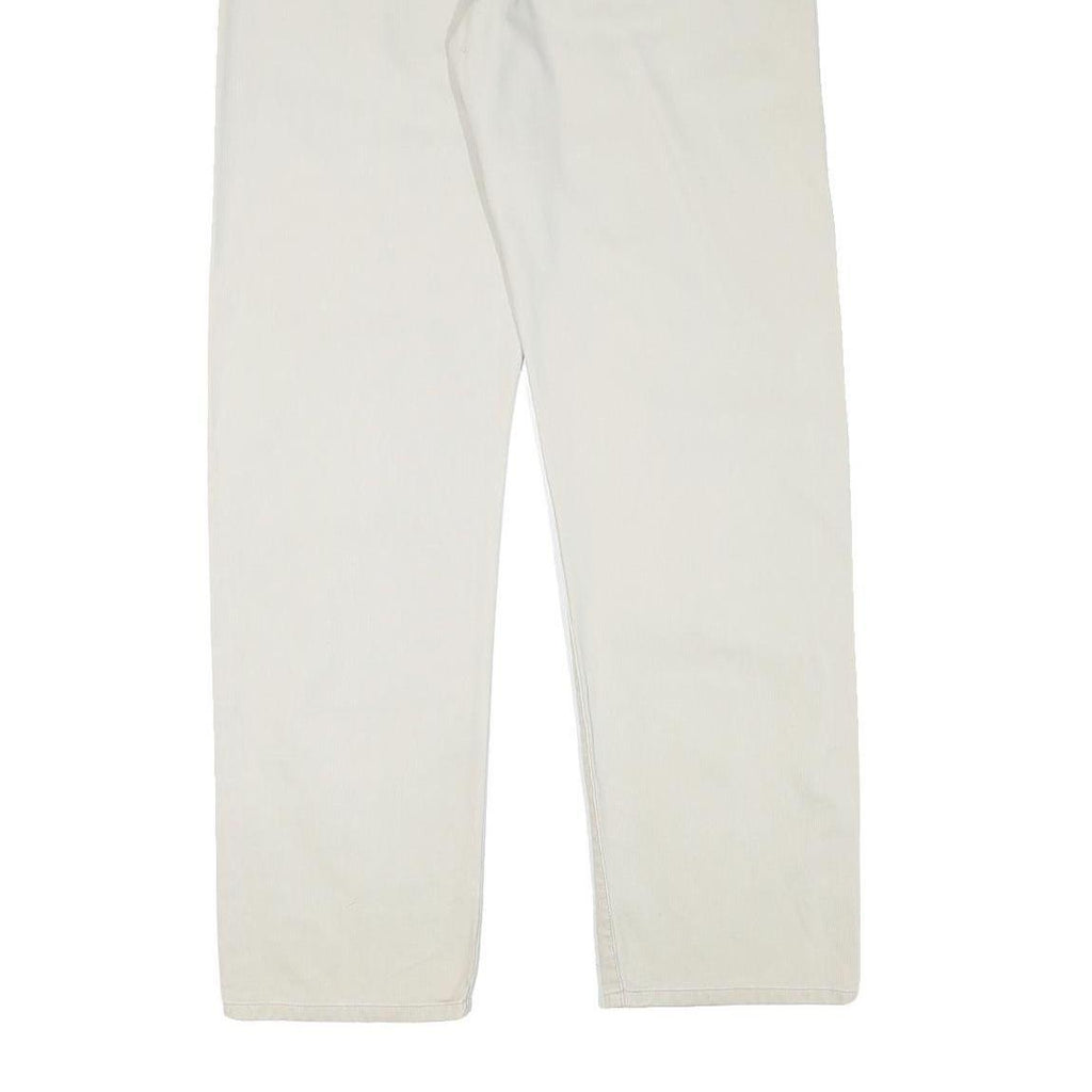 DIESEL Mens Cotton Blend White Regular Straight Trousers W34 L33 Casual Button