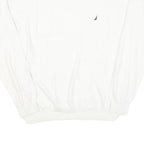 NAUTICA Mens White Pullover Plain Crew Neck Basic Knit L Cotton Blend Jumper