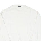 NAUTICA Mens White Pullover Plain Crew Neck Basic Knit L Cotton Blend Jumper