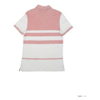 TOMMY HILFIGER Mens White & Red Short Sleeve Striped S Cotton Blend Polo Shirt