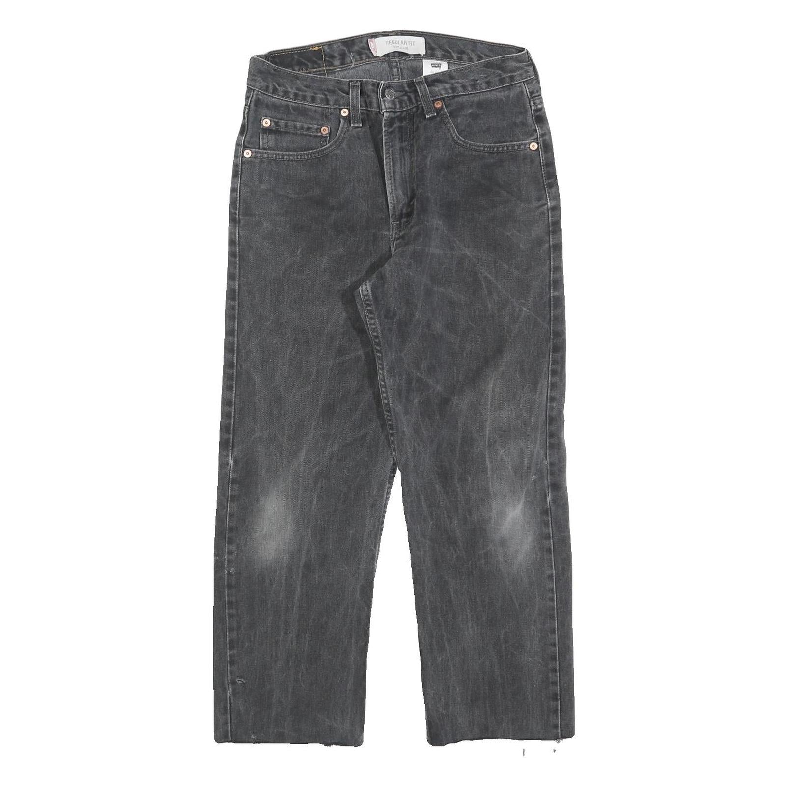 LEVI'S 505 Mens Black Regular Straight Denim Cotton Blend Dark W31 L25 Classic