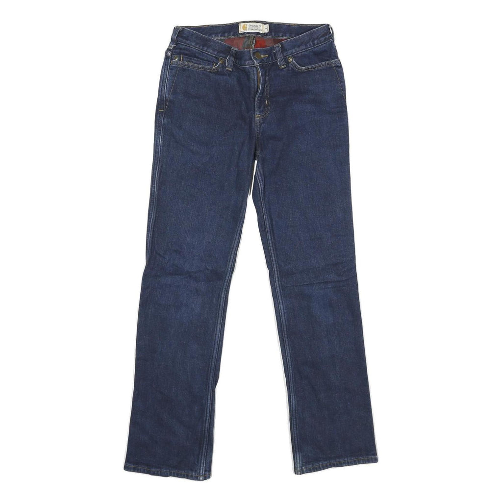 CARHARTT Womens Classic Blue Straight Denim Medium Wash Jeans W28 L30 Zip