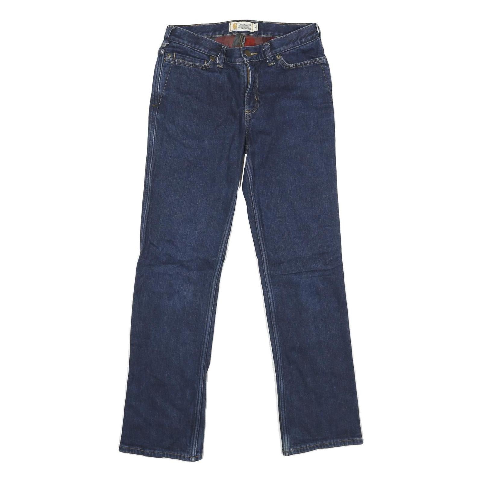 CARHARTT Womens Classic Blue Straight Denim Medium Wash Jeans W28 L30 Zip