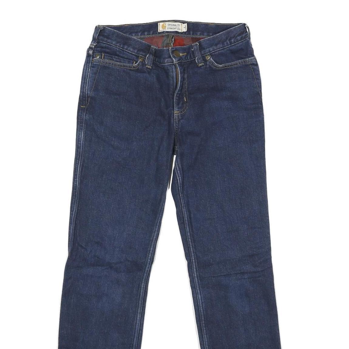 CARHARTT Womens Classic Blue Straight Denim Medium Wash Jeans W28 L30 Zip