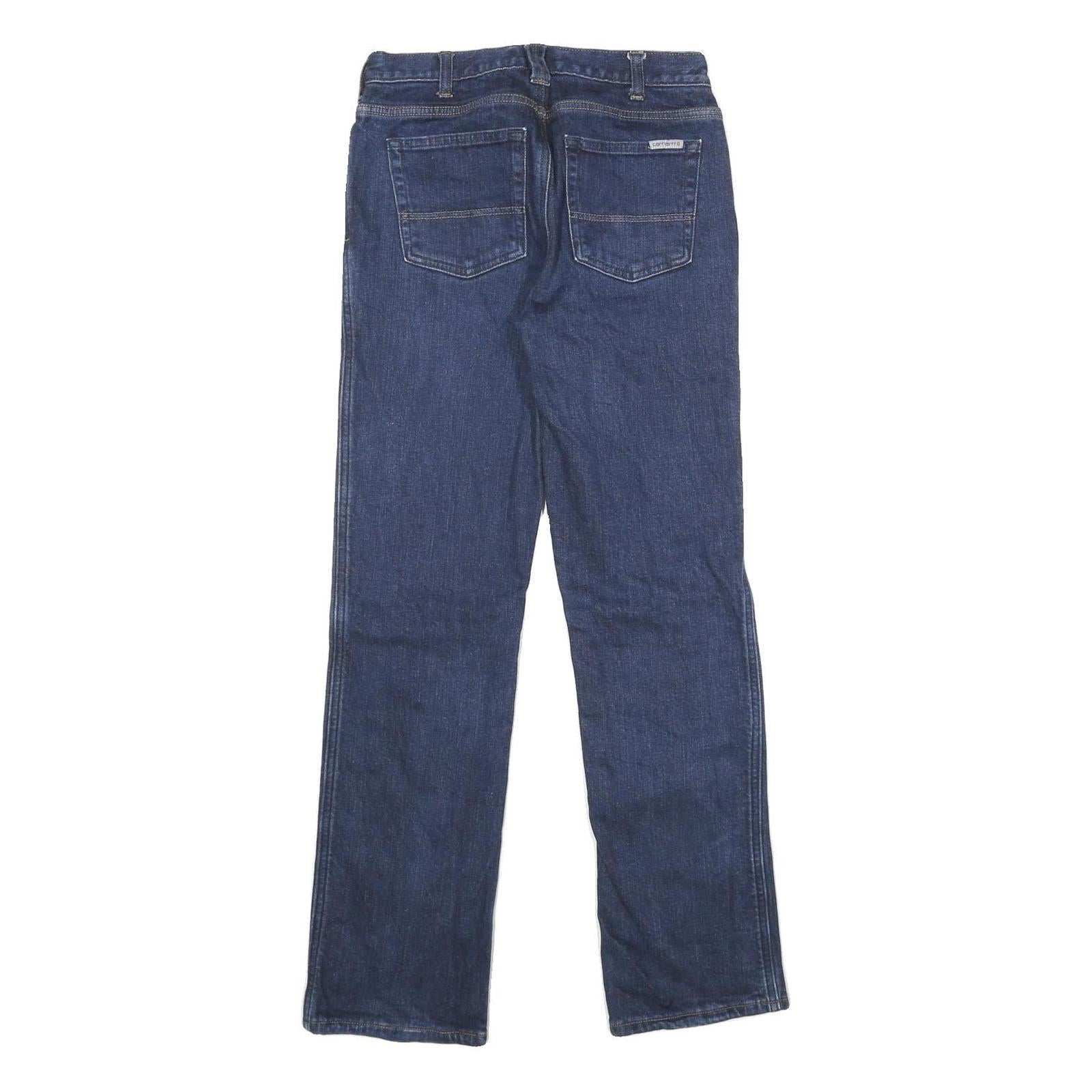 CARHARTT Womens Classic Blue Straight Denim Medium Wash Jeans W28 L30 Zip