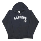 NFL Womens Black Raiders Full Zip Hoodie XL Sports Fanwear