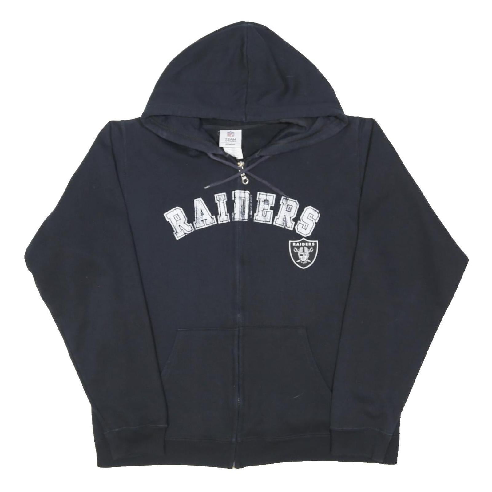 NFL Womens Black Raiders Full Zip Hoodie XL Sports Fanwear