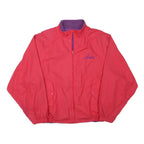NAUTICA Mens Red & Purple Zip Jacket L Cotton Blend Plain Casual Lightweight