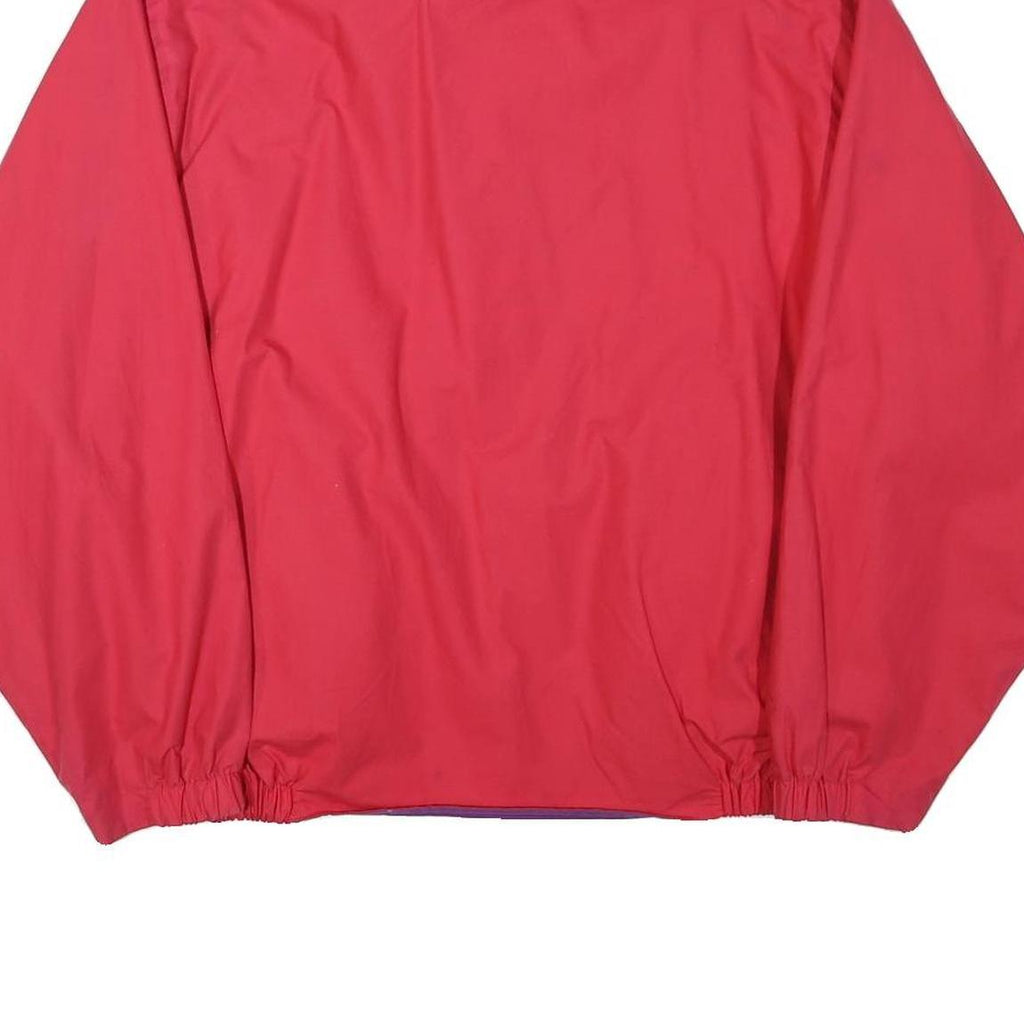 NAUTICA Mens Red & Purple Zip Jacket L Cotton Blend Plain Casual Lightweight