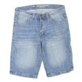 Mens Blue Denim Casual Cotton Blend Regular Shorts M W32 Light Wash