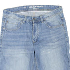Mens Blue Denim Casual Cotton Blend Regular Shorts M W32 Light Wash