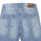 Mens Blue Denim Casual Cotton Blend Regular Shorts M W32 Light Wash