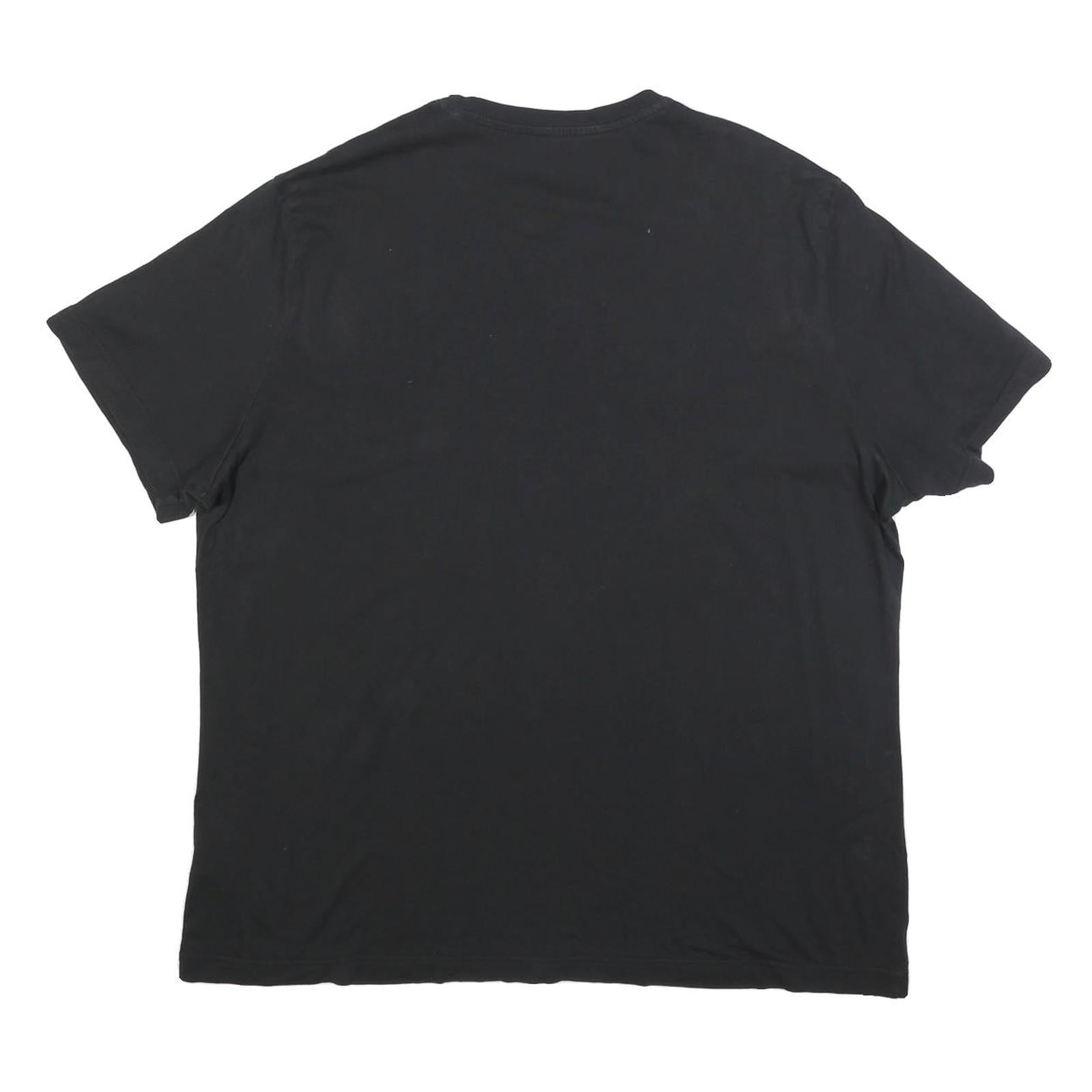 REEBOK Mens Black Classic Logo T-Shirt 2XL Short Sleeve Crew Neck Cotton Blend