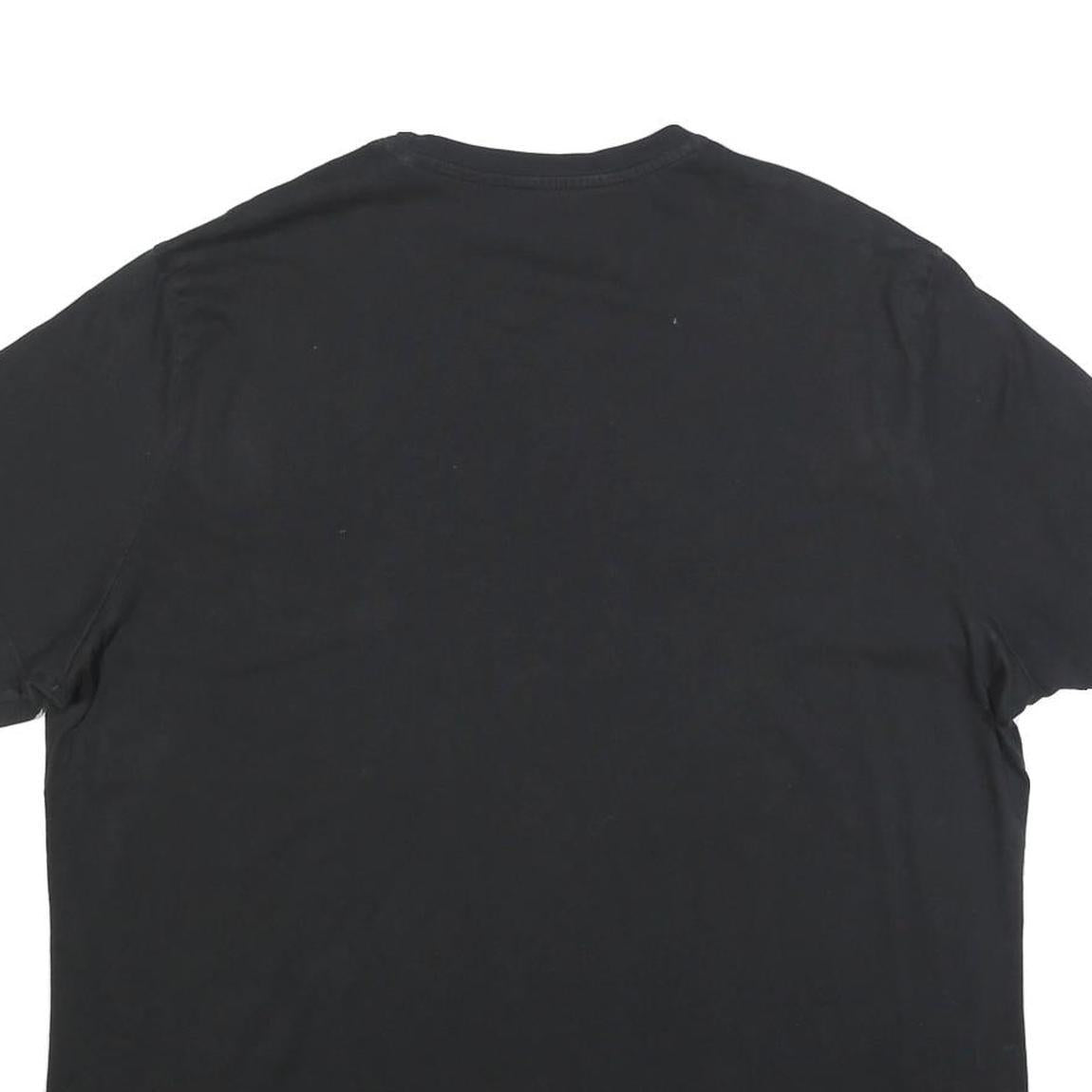 REEBOK Mens Black Classic Logo T-Shirt 2XL Short Sleeve Crew Neck Cotton Blend