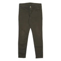 MASSIMO DUTTI Womens Cotton Blend Olive Slim Skinny Trousers W30 L29 Stylish Zip