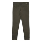 MASSIMO DUTTI Womens Cotton Blend Olive Slim Skinny Trousers W30 L29 Stylish Zip