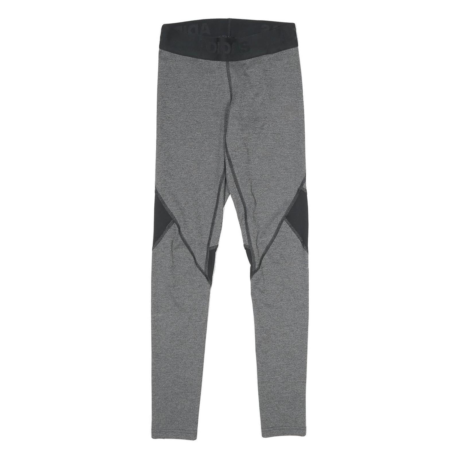 ADIDAS Womens Joggers Grey & Black Slim Tapered XS W22 L28 Activewear Leggings