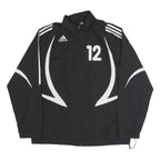ADIDAS Mens Black & White Zip Jacket M Polyester Blend Sports Casual