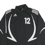 ADIDAS Mens Black & White Zip Jacket M Polyester Blend Sports Casual