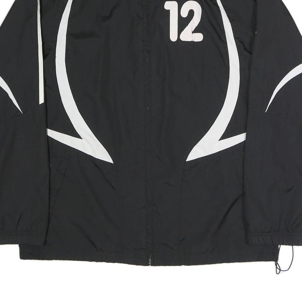 ADIDAS Mens Black & White Zip Jacket M Polyester Blend Sports Casual