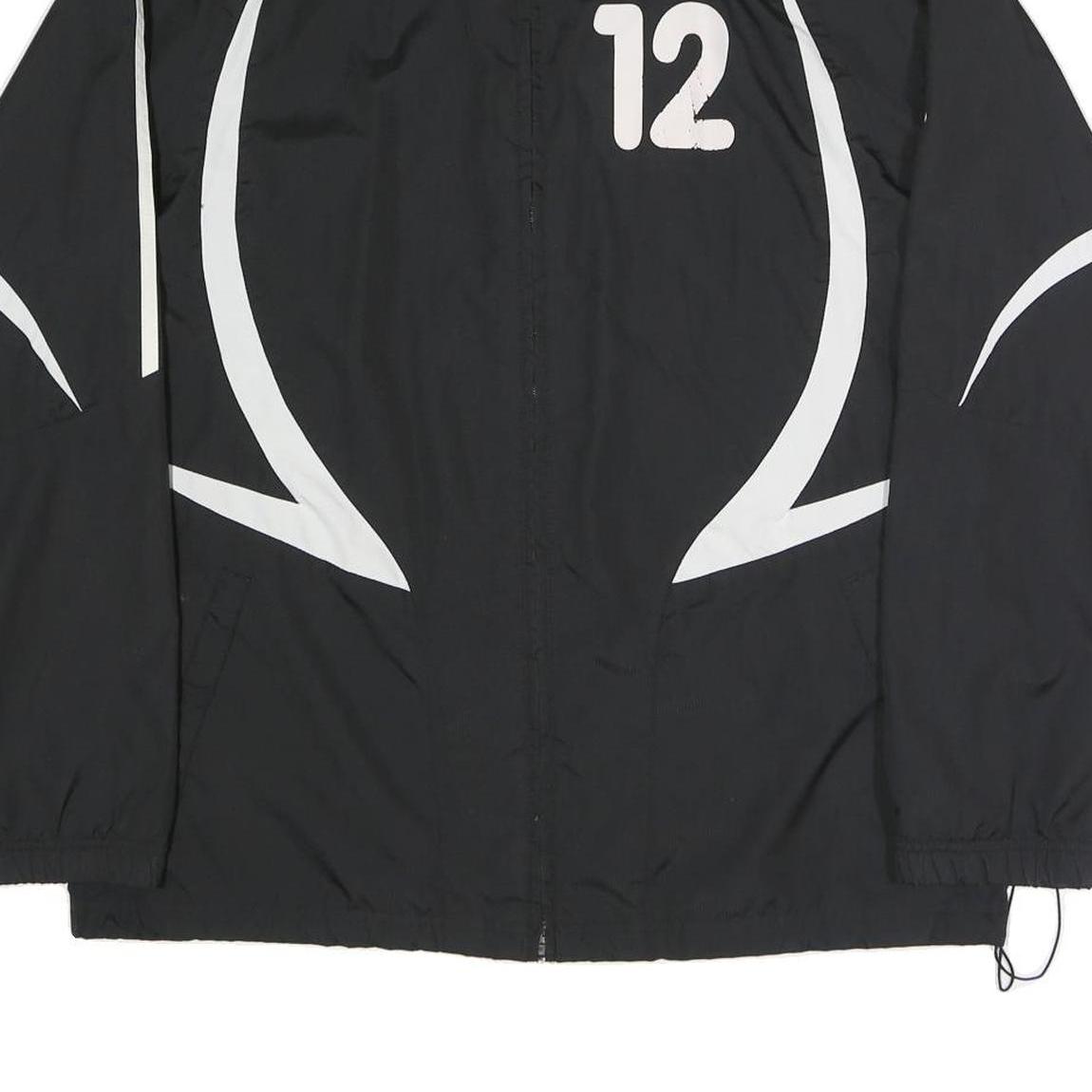 ADIDAS Mens Black & White Zip Jacket M Polyester Blend Sports Casual