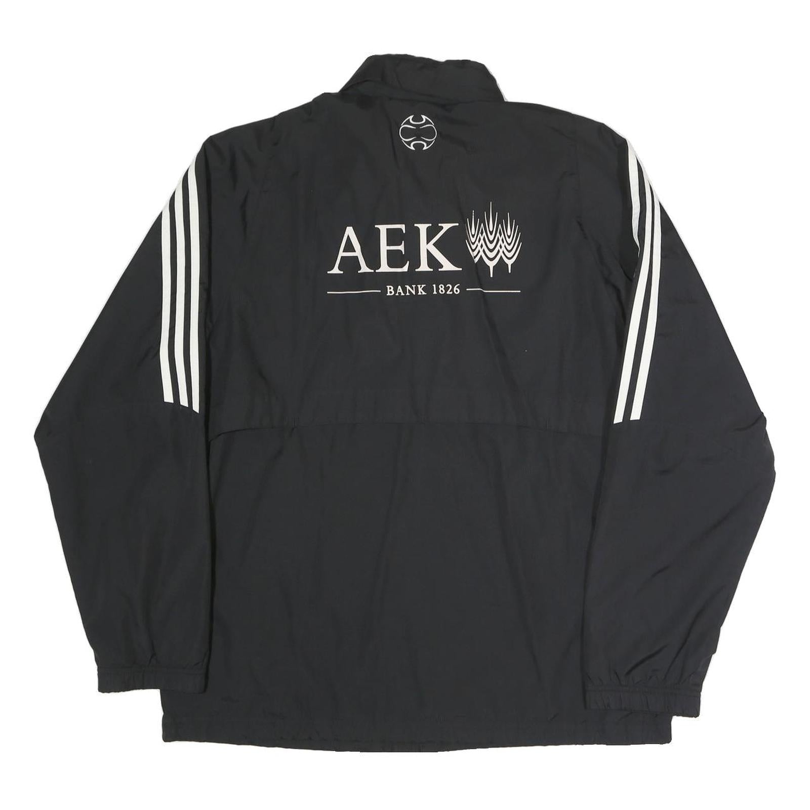 ADIDAS Mens Black & White Zip Jacket M Polyester Blend Sports Casual