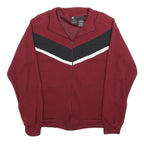 STARTER Mens Maroon & Black Zip Jacket S Cotton Blend Plain Casual Retro 90s