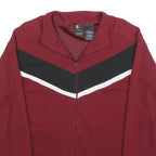 STARTER Mens Maroon & Black Zip Jacket S Cotton Blend Plain Casual Retro 90s
