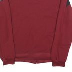 STARTER Mens Maroon & Black Zip Jacket S Cotton Blend Plain Casual Retro 90s