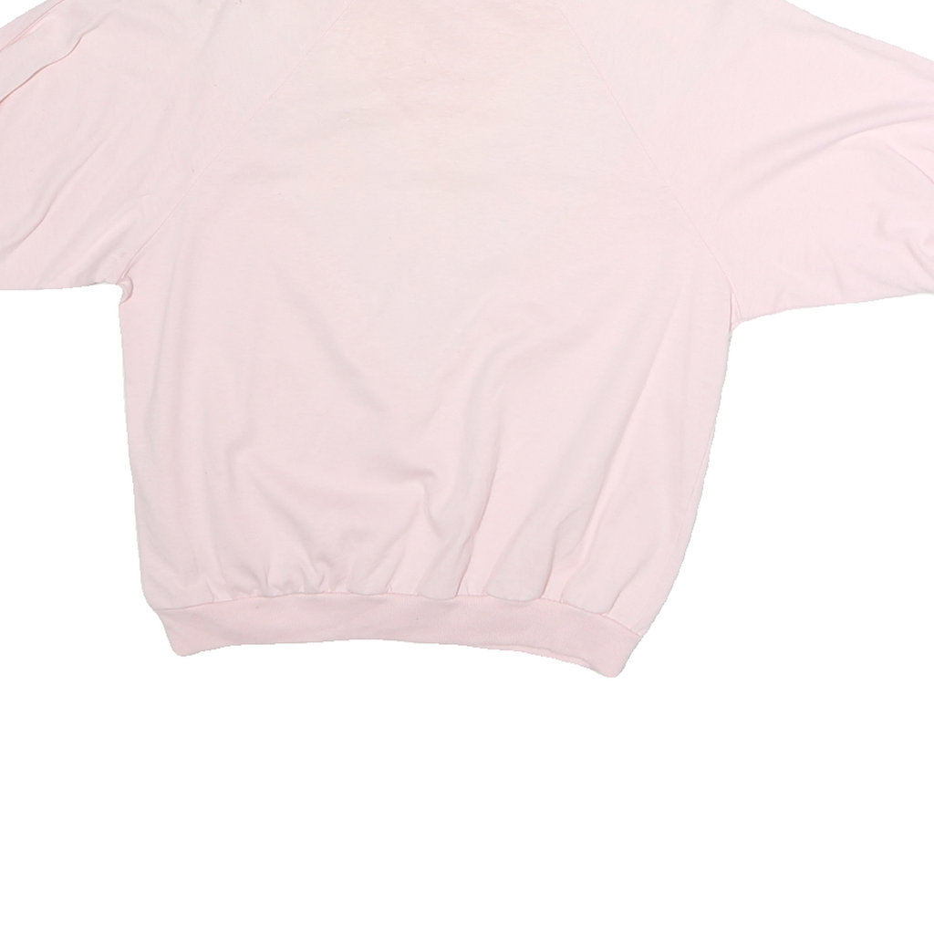 Womens Pink & White Graphic T-Shirt Floral Print M Short Sleeve Crew Neck