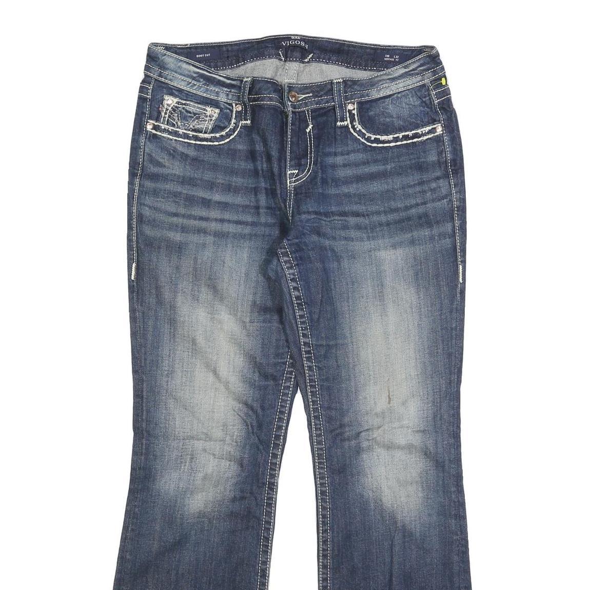 VIGOSS Womens Denim Blue Regular Bootcut Jeans Cotton Blend W32 L32 Classic