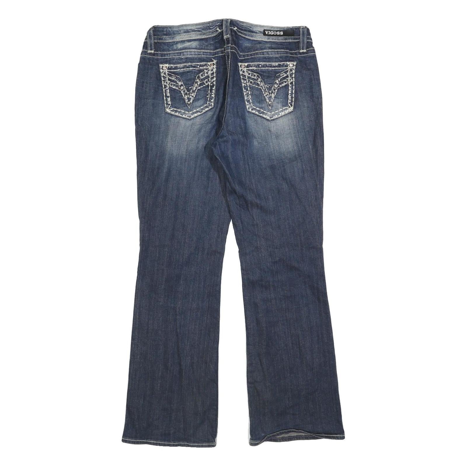 VIGOSS Womens Denim Blue Regular Bootcut Jeans Cotton Blend W32 L32 Classic