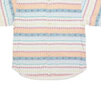 DEEPESH MODE Mens White & Pastel Patterned Cotton Blend Shirt L Summer Casual