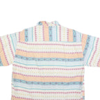 DEEPESH MODE Mens White & Pastel Patterned Cotton Blend Shirt L Summer Casual