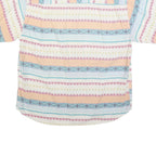 DEEPESH MODE Mens White & Pastel Patterned Cotton Blend Shirt L Summer Casual