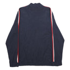 TOMMY HILFIGER Womens Navy Blue Cotton Blend Plain Roll Neck Jumper 2XL Stripe