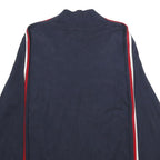 TOMMY HILFIGER Womens Navy Blue Cotton Blend Plain Roll Neck Jumper 2XL Stripe