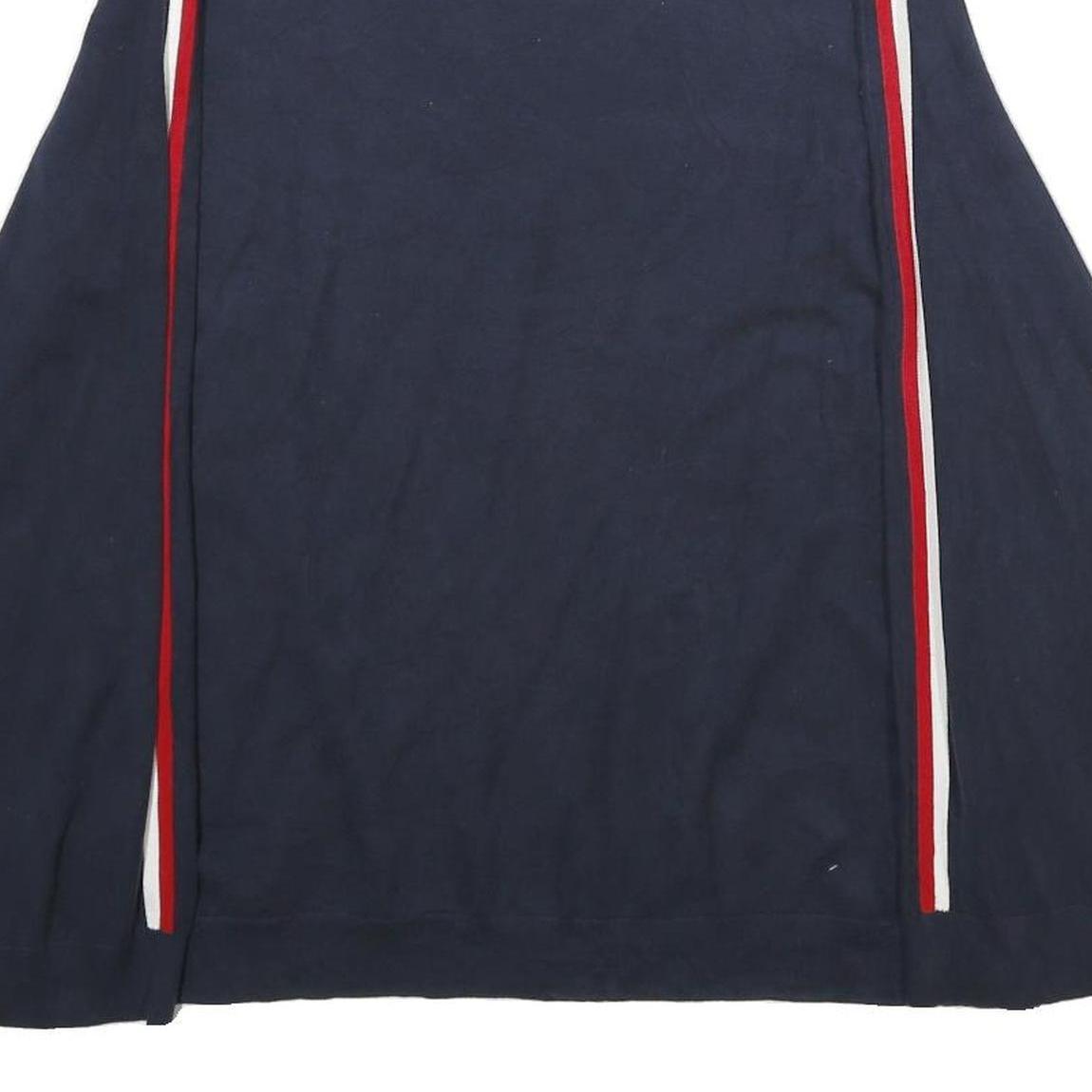 TOMMY HILFIGER Womens Navy Blue Cotton Blend Plain Roll Neck Jumper 2XL Stripe