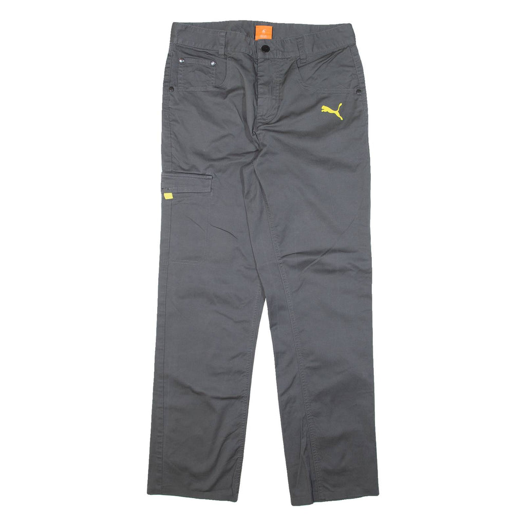 PUMA Womens Trousers Grey Regular Straight W30 L30