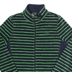 LAUREN RALPH LAUREN Womens Navy Blue & Green Striped Zip Jacket L Polyester