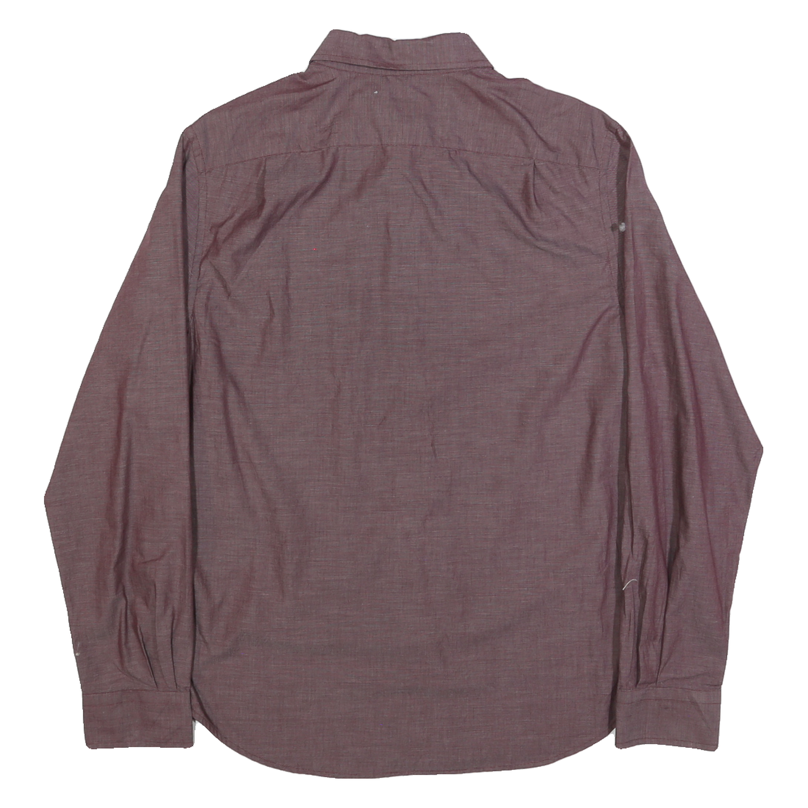 NAUTICA Mens Maroon Plain Shirt M Cotton Long Sleeve Button Down Relaxed Fit