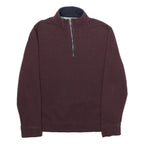 NAUTICA Mens Maroon 1/4 Zip Sweatshirt S Cotton Blend Casual Pullover