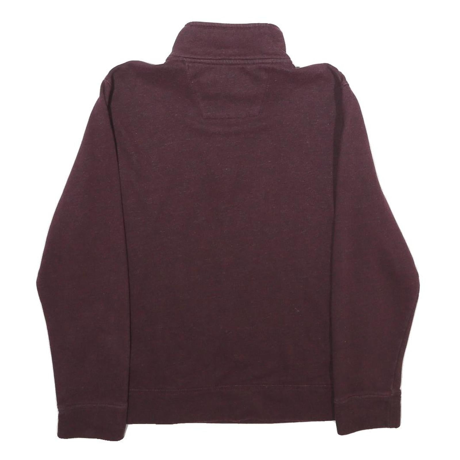 NAUTICA Mens Maroon 1/4 Zip Sweatshirt S Cotton Blend Casual Pullover