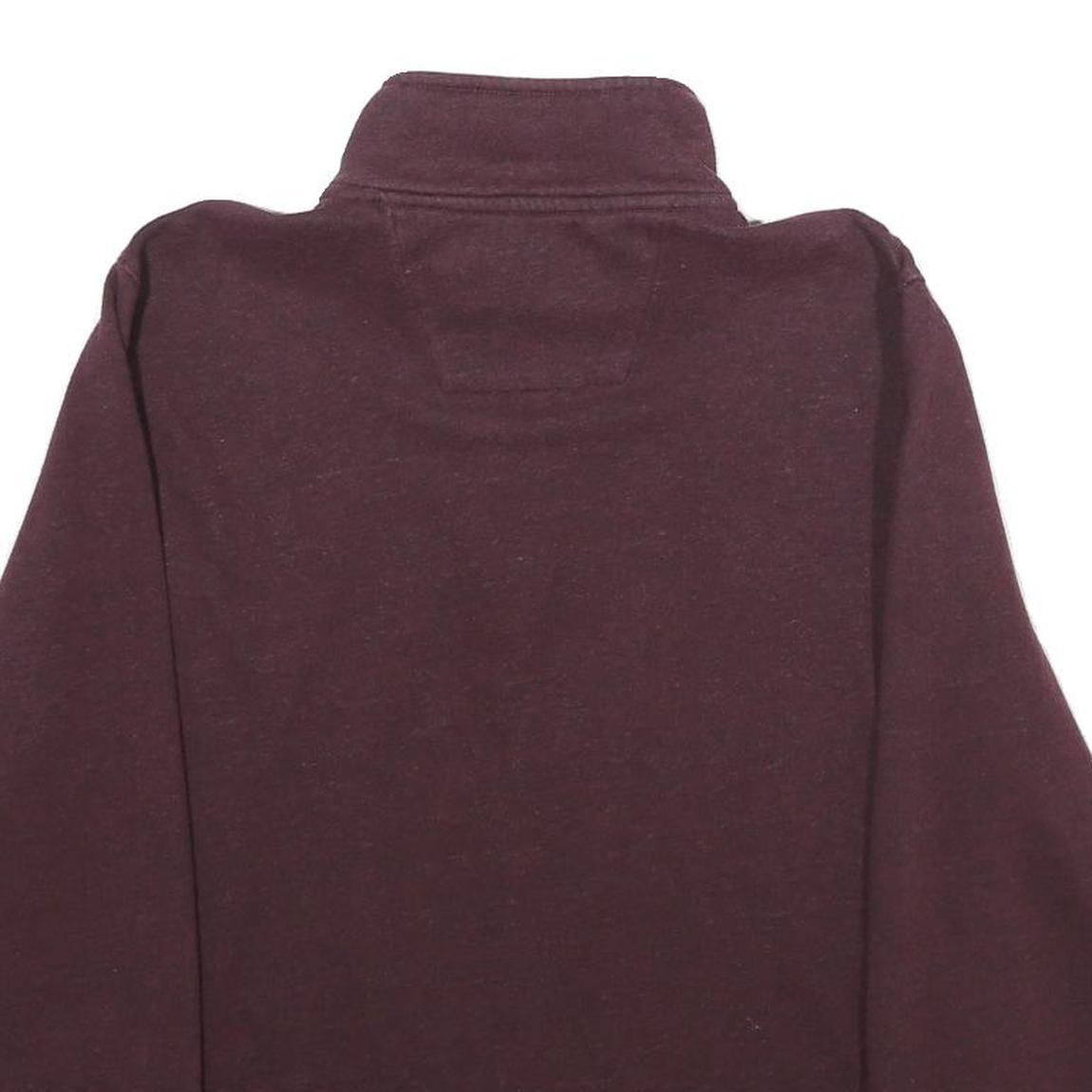 NAUTICA Mens Maroon 1/4 Zip Sweatshirt S Cotton Blend Casual Pullover