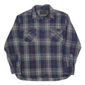JACHS Mens Blue & Grey Check Shirt XL Casual Cotton Blend Buttoned Chest Pockets