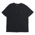 NAUTICA Mens Black Crew Neck Cotton T-Shirt L Small Logo Classic Fit