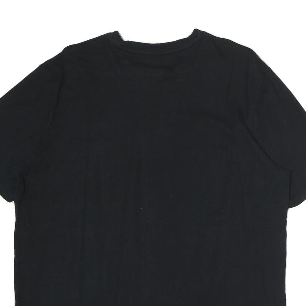 NAUTICA Mens Black Crew Neck Cotton T-Shirt L Small Logo Classic Fit