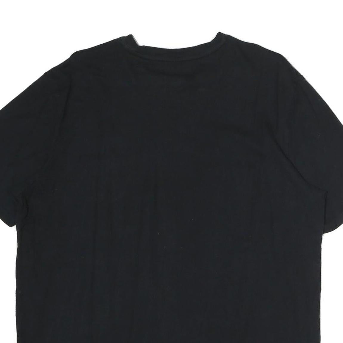 NAUTICA Mens Black Crew Neck Cotton T-Shirt L Small Logo Classic Fit
